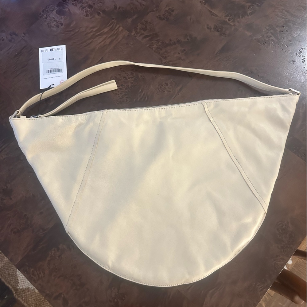 NWT Zara butter yellow genuine leather bag